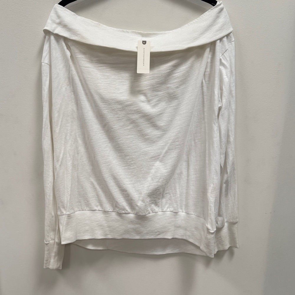 Anthropologie Off-Shoulder White Blouse